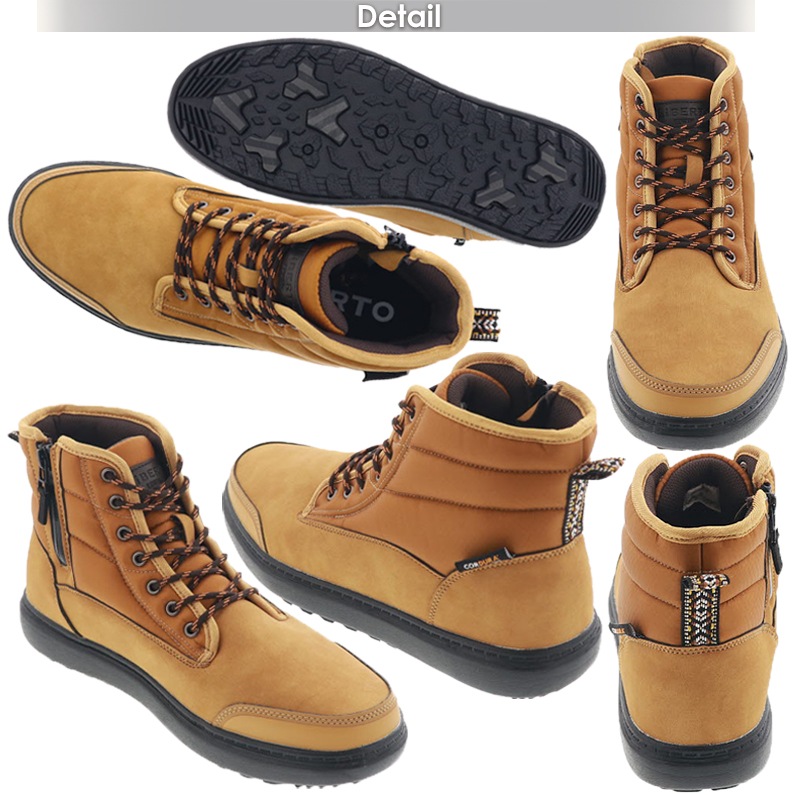 リベルト エドウィン メンズ ブーツ カジュアル シューズ ハイカット スニーカー 防水 防滑 レースアップ LIBERTO EDWIN L60742 ブラック/キャメル/ネイビー