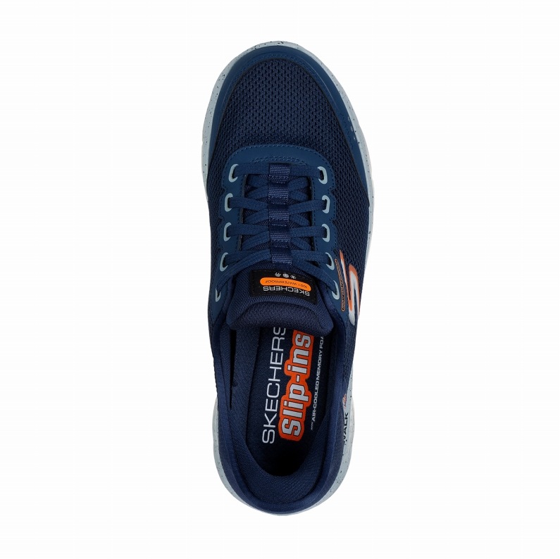SKECHERS スケッチャーズ スリップインズ メンズ スニーカー 216330WW NVY ゴーウォーク フレックス - ウォータープルーフ ネイビー エクストラワイドフィット（5E相当）