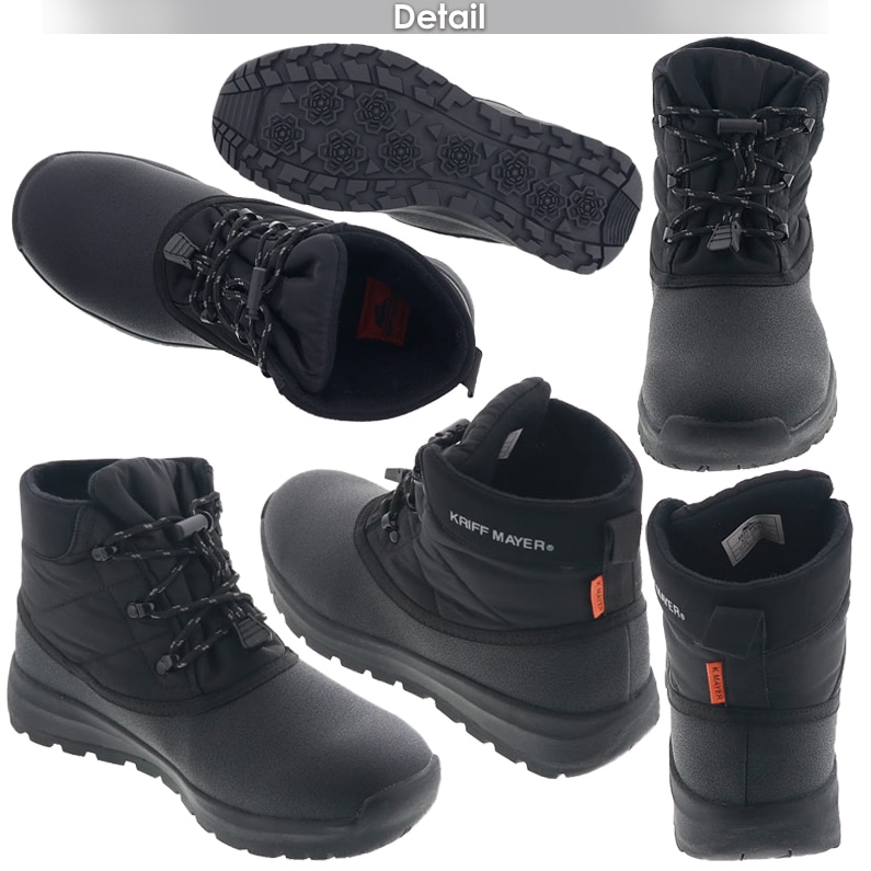 クリフメイヤー KRIFF MAYER メンズ スノーブーツ 防水ブーツ 防寒靴 防滑 雪 冬用 KRI-9886　KH カーキ/BK ブラック 黒
