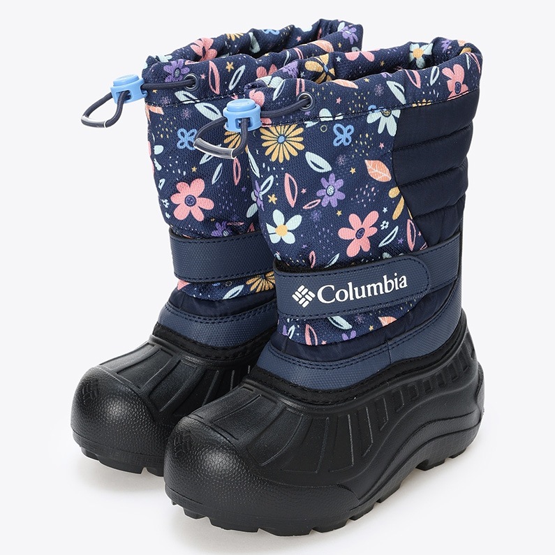 Columbia コロンビア キッズ ブーツ チルドレンズ パウダーバグ スノーライト BC2106 466 防水 Nocturnal Wildflower Whimsy 花柄 ネイビー スノーブーツ