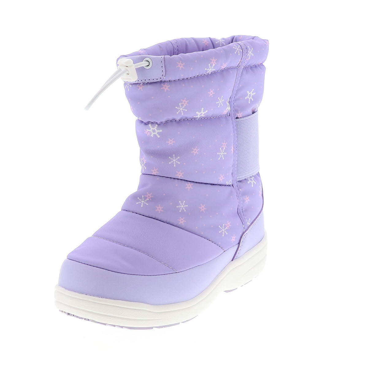 キッズ ジュニア スノーブーツ スノトレ 防水ブーツ 防寒 軽くてあったか 子供ブーツ 雨 雪 冬 オリジナル 908-413WP パープル・雪柄