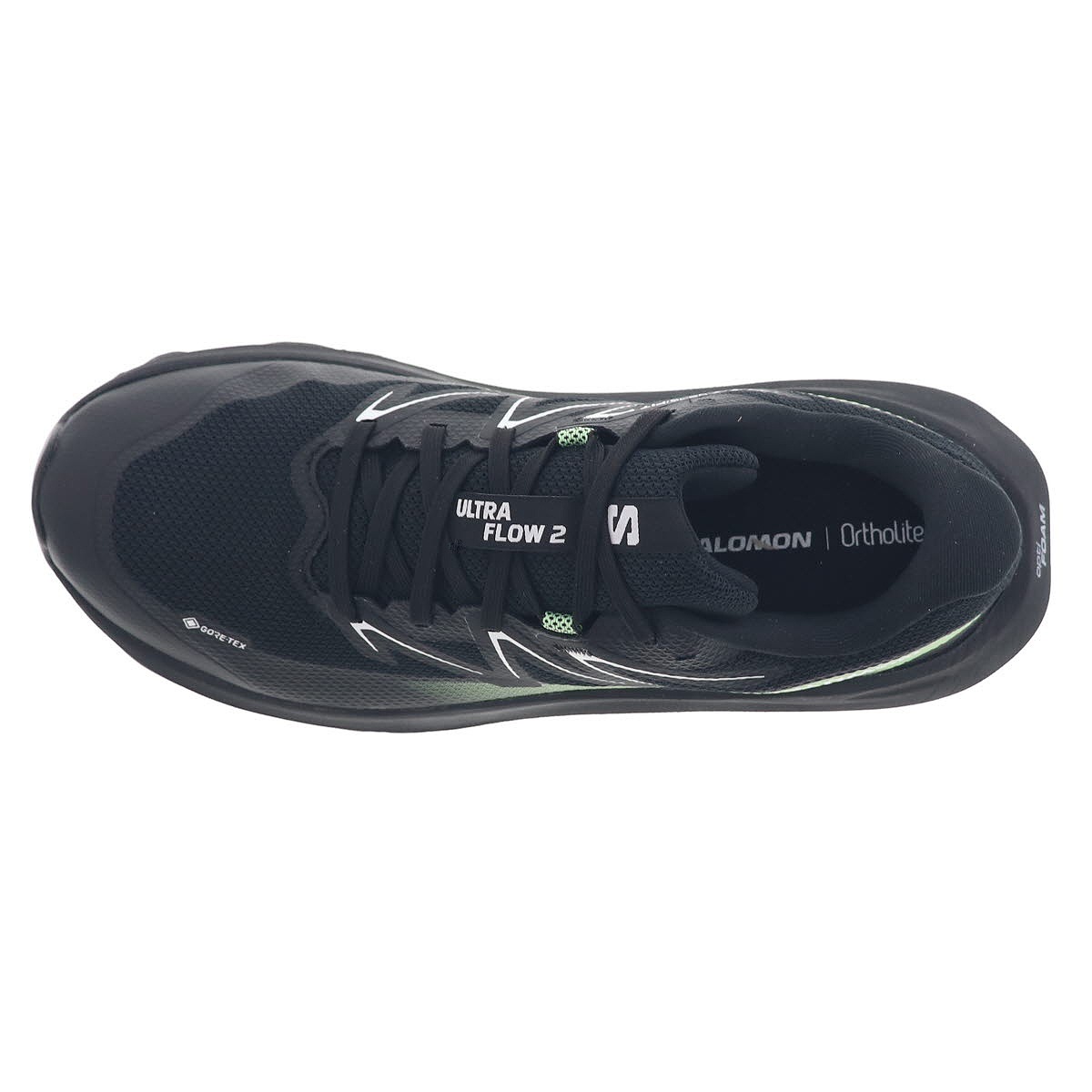 サロモン メンズ スニーカー 男性用 トレイル ランニングシューズ アウトドア SALOMON ULTRA FLOW 2 GORE-TEX 防水 479814 27 V0 ブラック/グリーン