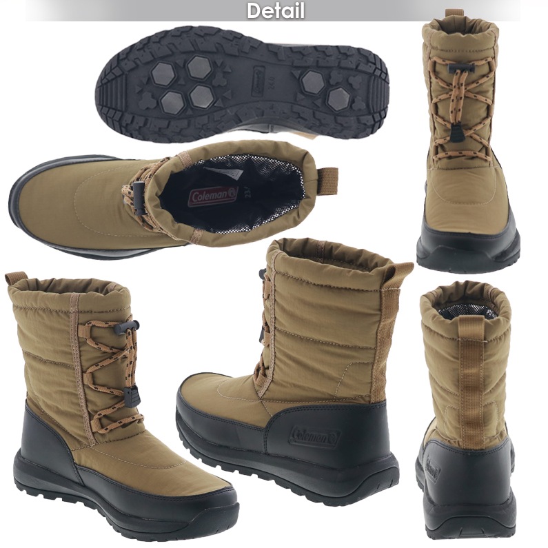 Coleman コールマン レディースブーツ ウインターブーツ 防水 ダウンブーツ ミドル丈 透湿 保温 防滑 14 ベージュ / N9 ブラック