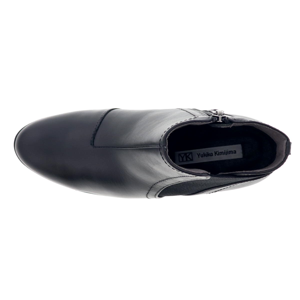 ユキコ キミジマ レディース ブーツ レザー ショートブーツ サイドゴアブーツ 109-9248 Yukiko Kimijima 5cmヒール 本革 幅広め3E ブラック 黒 22.5cm～24.5cm 