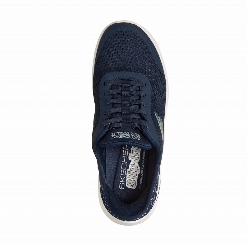 SKECHERS スケッチャーズ スリップインズ レディース スニーカー 125525 NVY ゴーウォーク フレックス - リリー ローズ ネイビー