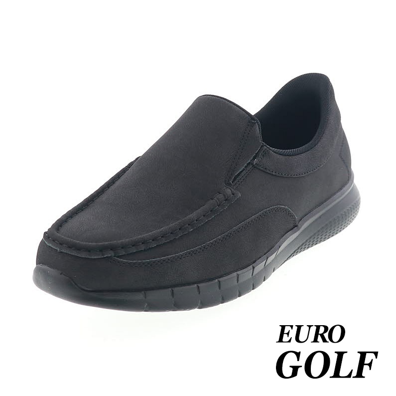 手を使わずに履ける メンズ スリッポンシューズ カジュアル タウンシューズ 超軽量 EURO GOLF ユーロゴルフ 69501 BLK ブラック