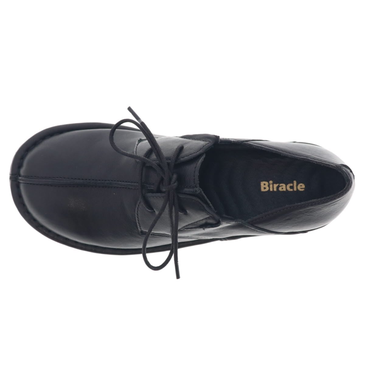 レディース カジュアル コンフォートシューズ 足に優しい 幅広3E 本革 レザーシューズ 婦人靴 オリジナル Biracle BRI3411CSM BLK 黒 ブラック