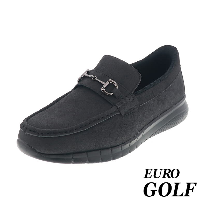 手を使わずに履ける メンズ スリッポンシューズ カジュアル ビットシューズ 超軽量 EURO GOLF ユーロゴルフ 69502 BLK ブラック