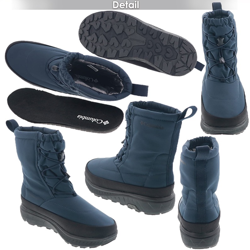 Columbia 防水スノーブーツ ネイビー 女性用 コロンビア イエローテイル ブーツ 防水 ミドルブーツ レディース