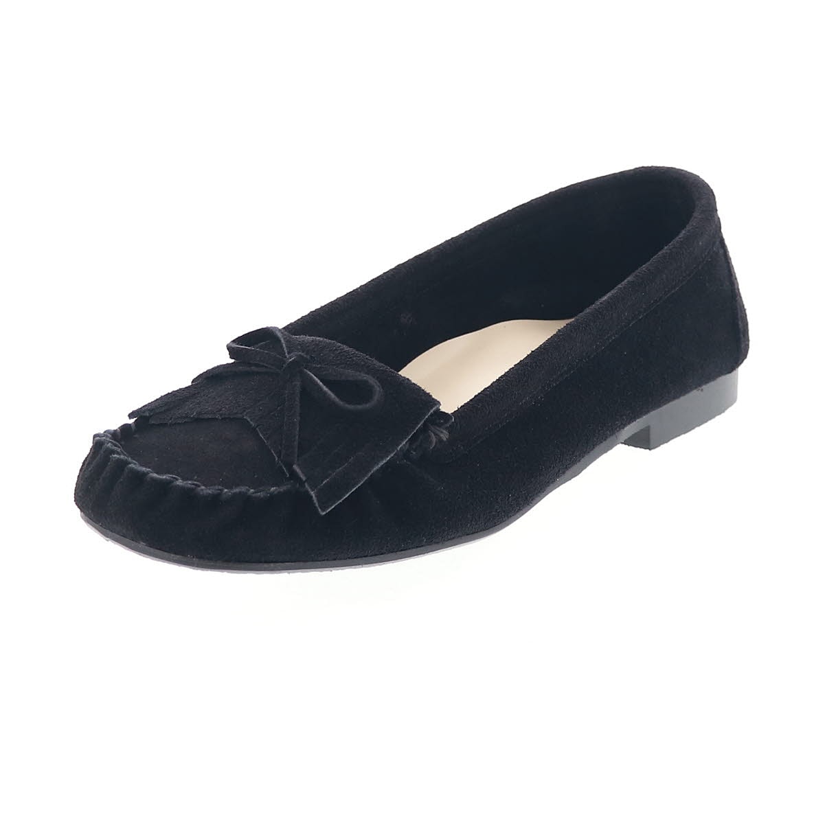 レディース モカシン シューズ リボン スエード レザー フラット オリジナル 日本製 lumi Cosme 294-2092 ダークブラウン/キャメル/ブラック