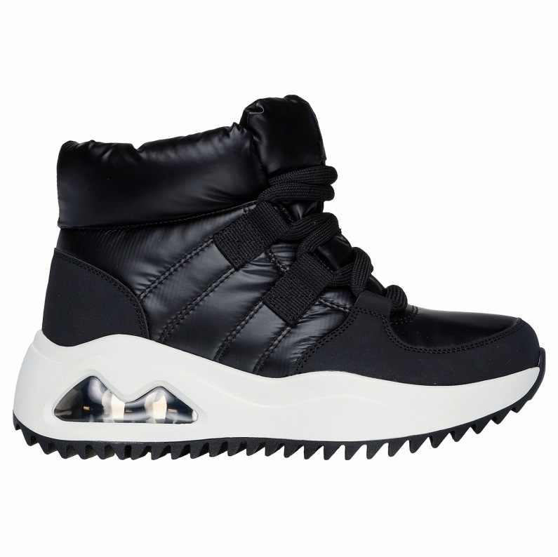 SKECHERS スケッチャーズ レディースブーツ スニーカーブーツ ウノ ピークス ムーン パフズ 177559 BLK ブラック 黒 防寒