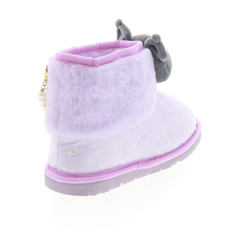 Sanrio サンリオ クロミ キッズ ブーツ ムートン調 H81245 ふわふわ ファー パールアクセサリー パープル 紫
