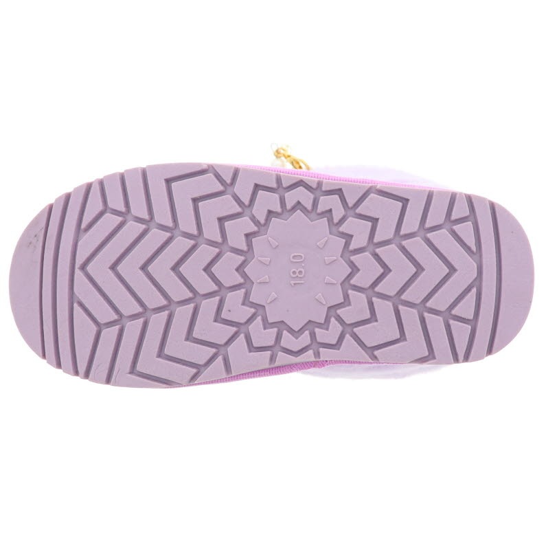 Sanrio サンリオ クロミ キッズ ブーツ ムートン調 H81245 ふわふわ ファー パールアクセサリー パープル 紫