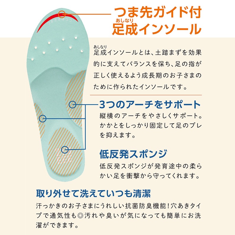 オサンポ キッズ ベビーシューズ メッシュシューズ 抗菌防臭 足にやさしい こども靴 上履き ベルクロベルト OSP-122 サックス/ブラック