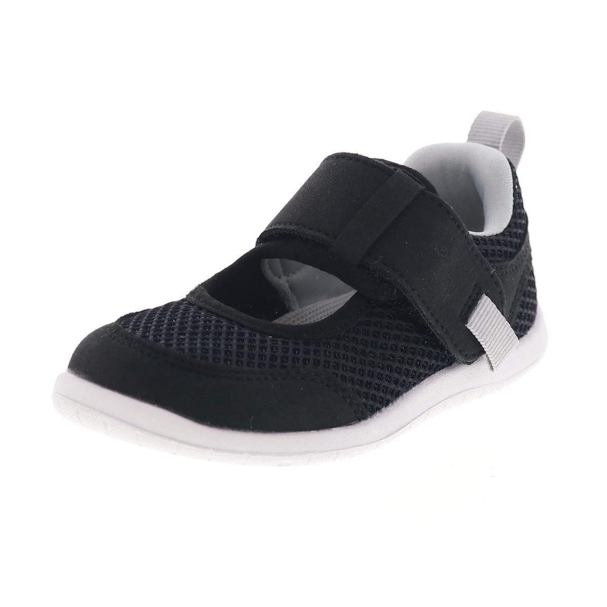 オサンポ キッズ ベビーシューズ メッシュシューズ 抗菌防臭 足にやさしい こども靴 上履き ベルクロベルト OSP-122 サックス/ブラック