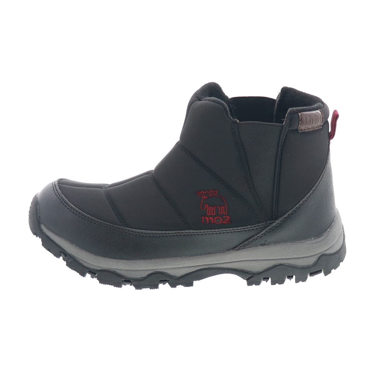 モズ 靴 MOZ 3671 メンズ サイドゴア ブーツ 防水シューズ スノーシューズ 履きやすい ショートブーツ 滑りにくい 防滑ソール ブラック 黒