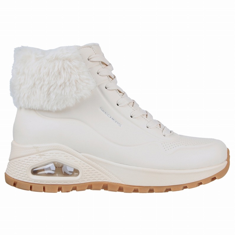 SKECHERS スケッチャーズ レディースブーツ ハイカット スニーカーブーツ ジップアップ ウノ ラギッド-フォール エア 167274 NAT ナチュラル