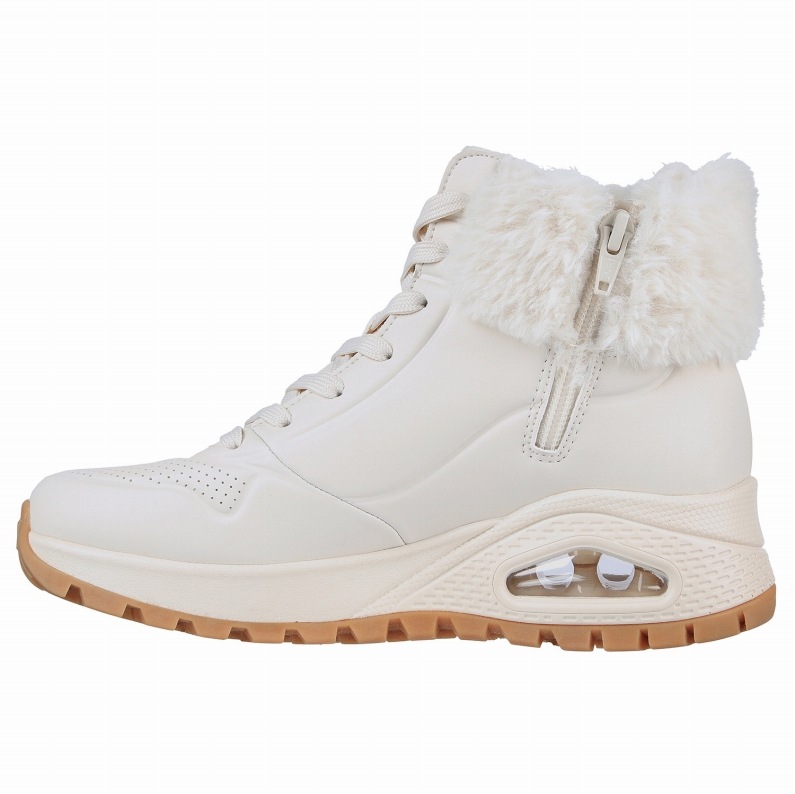 SKECHERS スケッチャーズ レディースブーツ ハイカット スニーカーブーツ ジップアップ ウノ ラギッド-フォール エア 167274 NAT ナチュラル