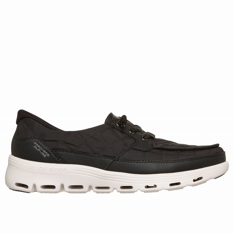 SKECHERS スケッチャーズ スリップインズ グライドステップ セリーン - コージーフィット ニューポート レディース スニーカー 139005 BKW ブラック/ホワイト　