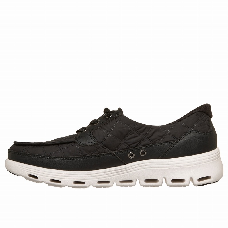 SKECHERS スケッチャーズ スリップインズ グライドステップ セリーン - コージーフィット ニューポート レディース スニーカー 139005 BKW ブラック/ホワイト　