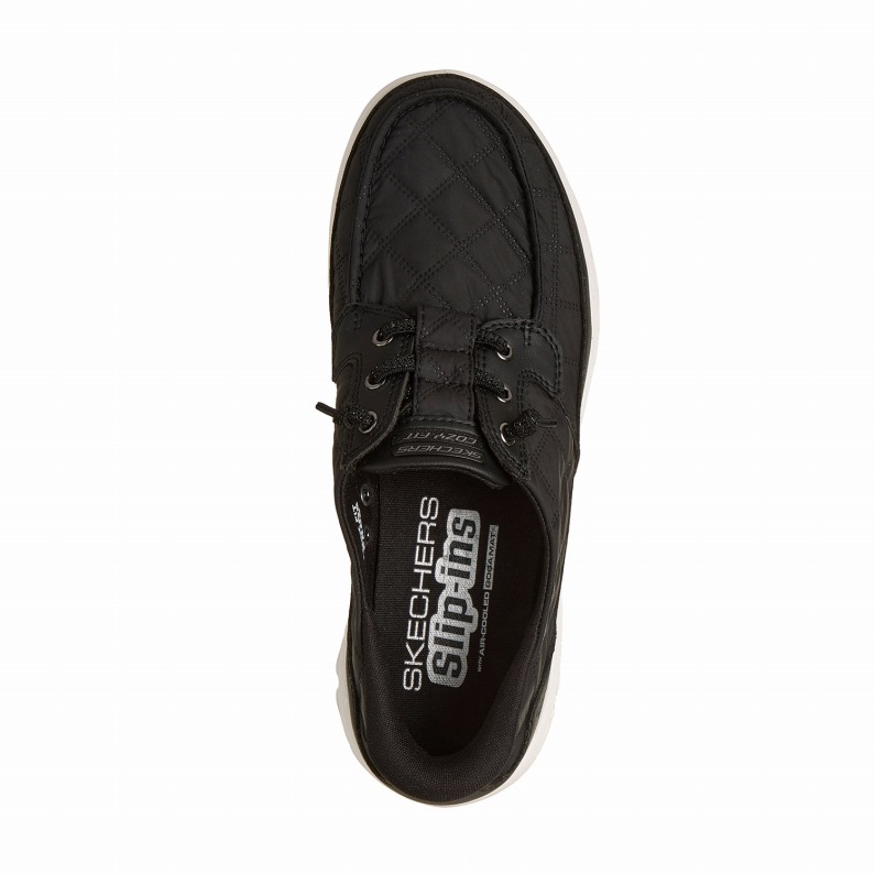 SKECHERS スケッチャーズ スリップインズ グライドステップ セリーン - コージーフィット ニューポート レディース スニーカー 139005 BKW ブラック/ホワイト　