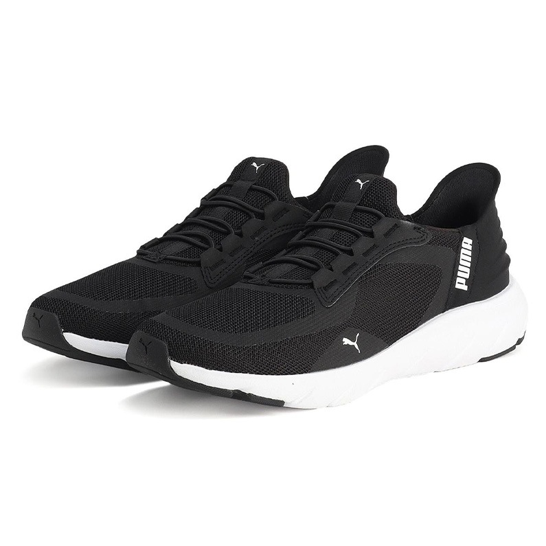 プーマ PUMA レディース スニーカー ユニセックス Softride FlexLace EaseIn ALT ソフトライド フレックスレース イーズイン ALT ランニング ランシュー ブラック×ホワイト