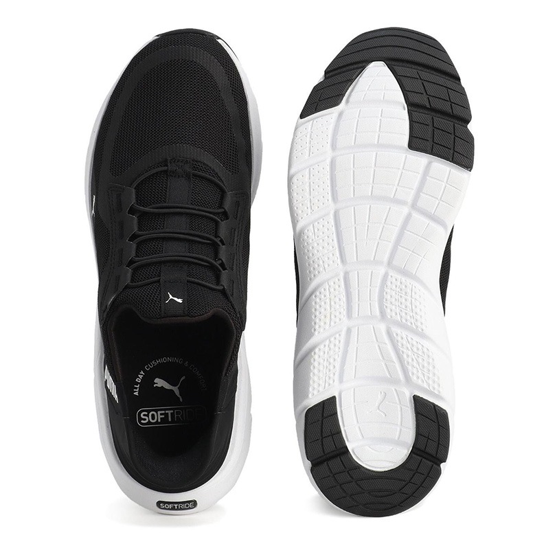 プーマ PUMA レディース スニーカー ユニセックス Softride FlexLace EaseIn ALT ソフトライド フレックスレース イーズイン ALT ランニング ランシュー ブラック×ホワイト