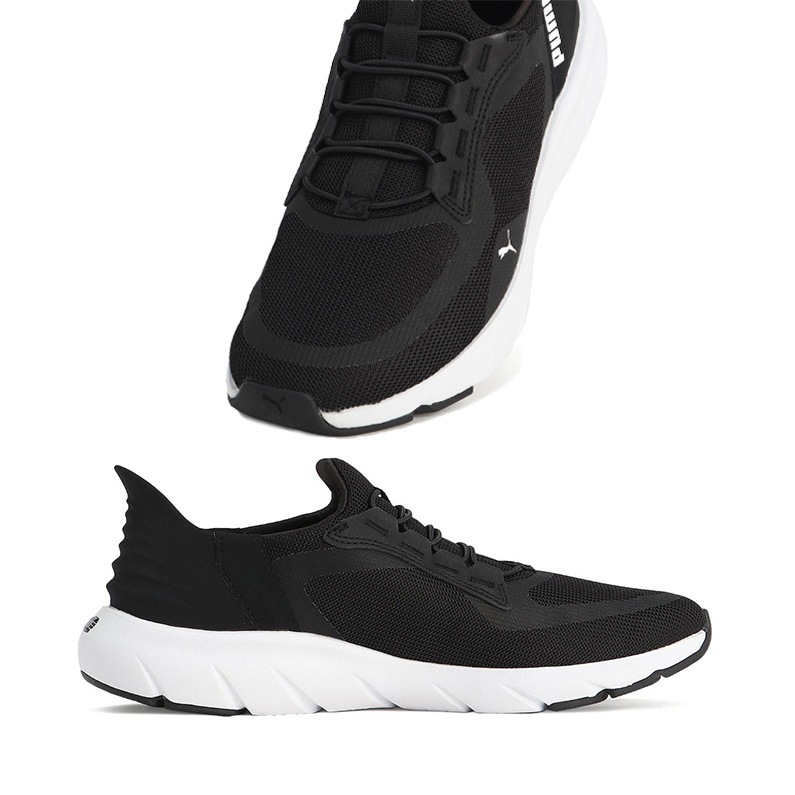 プーマ PUMA レディース スニーカー ユニセックス Softride FlexLace EaseIn ALT ソフトライド フレックスレース イーズイン ALT ランニング ランシュー ブラック×ホワイト
