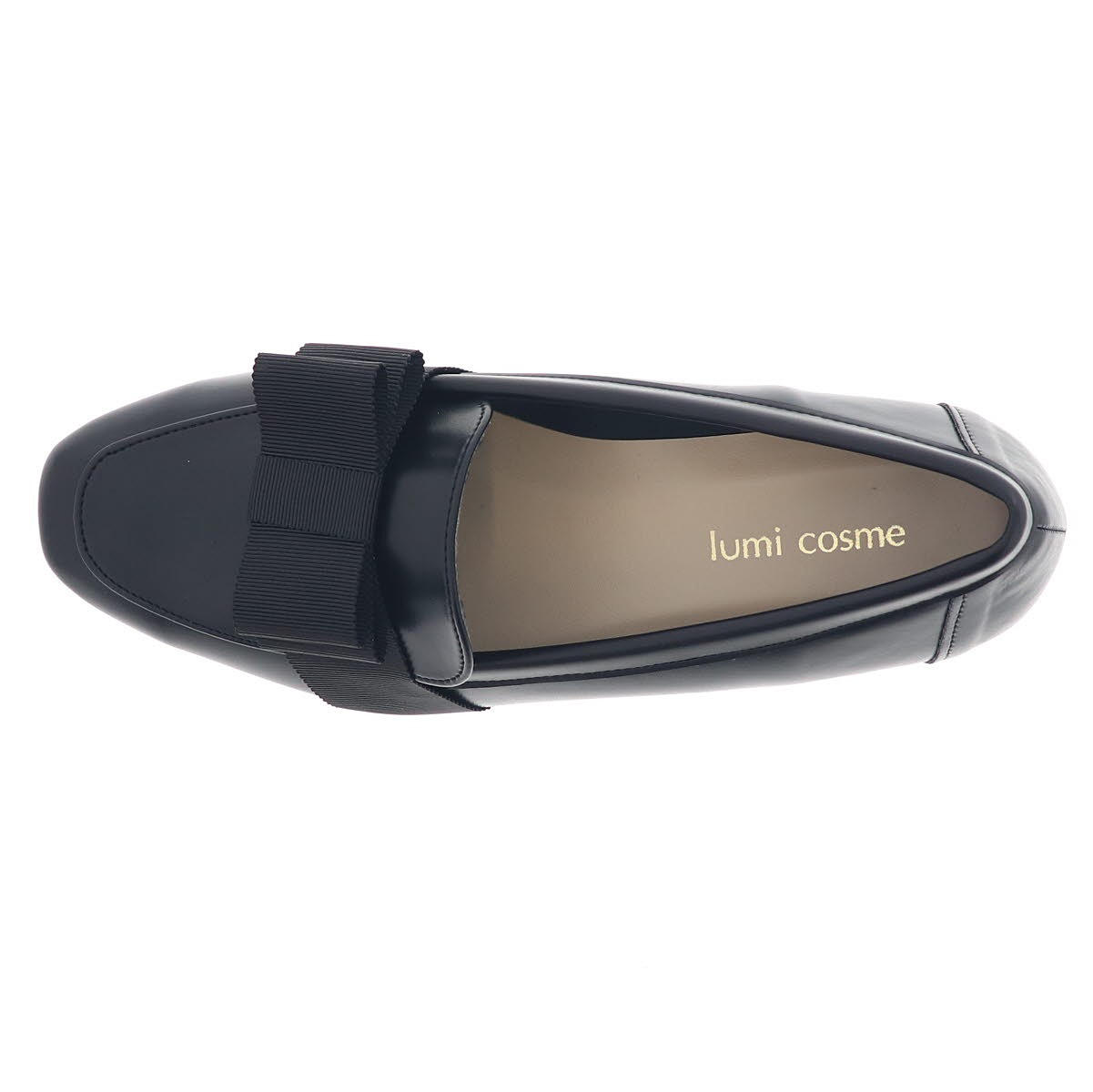 レディース パンプス 晴雨兼用 カジュアルシューズ ローファー リボン 防水 オリジナル 日本製 lumi Cosme 294-777 ブラック 通勤 オフィス ビジネス