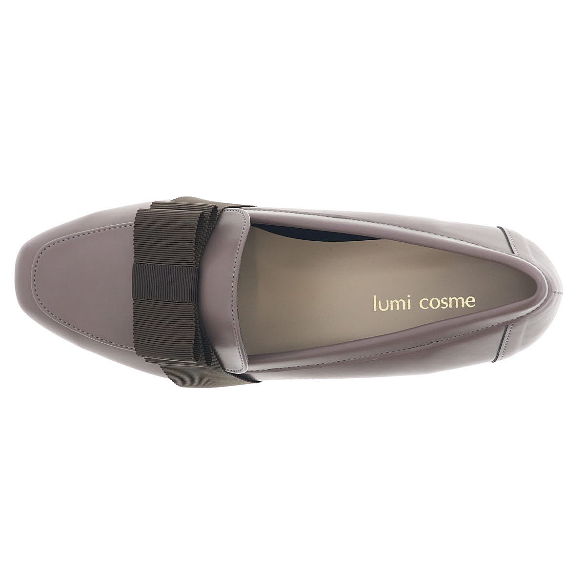 レディース パンプス 晴雨兼用 カジュアルシューズ ローファー リボン 防水 オリジナル 日本製 lumi Cosme 294-777 オーク 通勤 オフィス ビジネス