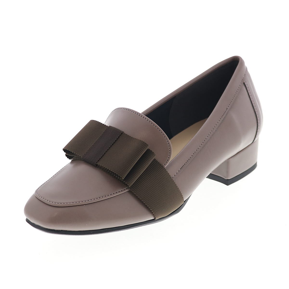 レディース パンプス 晴雨兼用 カジュアルシューズ ローファー リボン 防水 オリジナル 日本製 lumi Cosme 294-777 オーク/ブラック 通勤 オフィス ビジネス