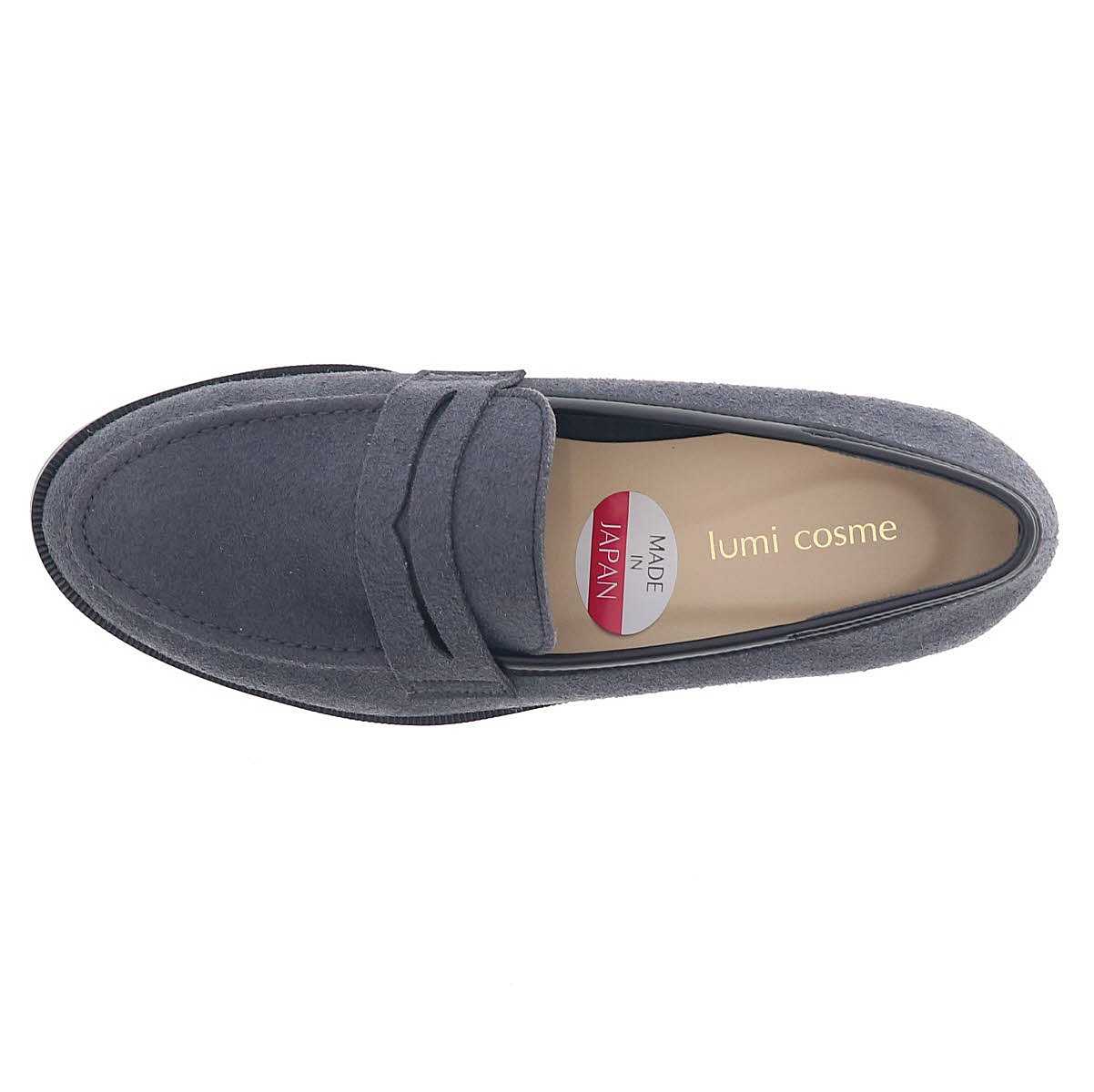 レディース ローファー カジュアルシューズ スエード調 歩きやすい 靴 オリジナル 日本製 lumi Cosme 237-119231 ブラック 通勤 オフィス ビジネス
