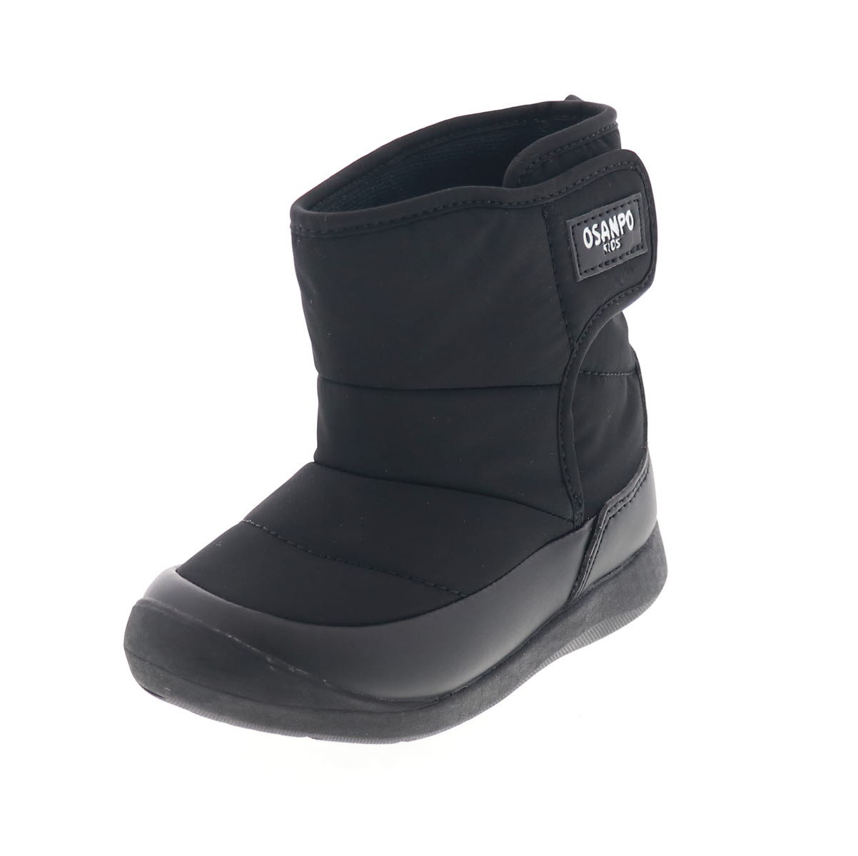 オサンポ キッズ ブーツ スノーブーツ ダウンブーツ 防水 防寒 冬 あったか こども靴 幅広3E ベルクロベルト オリジナル OSP-300WP ブラック/パープル・雪柄 