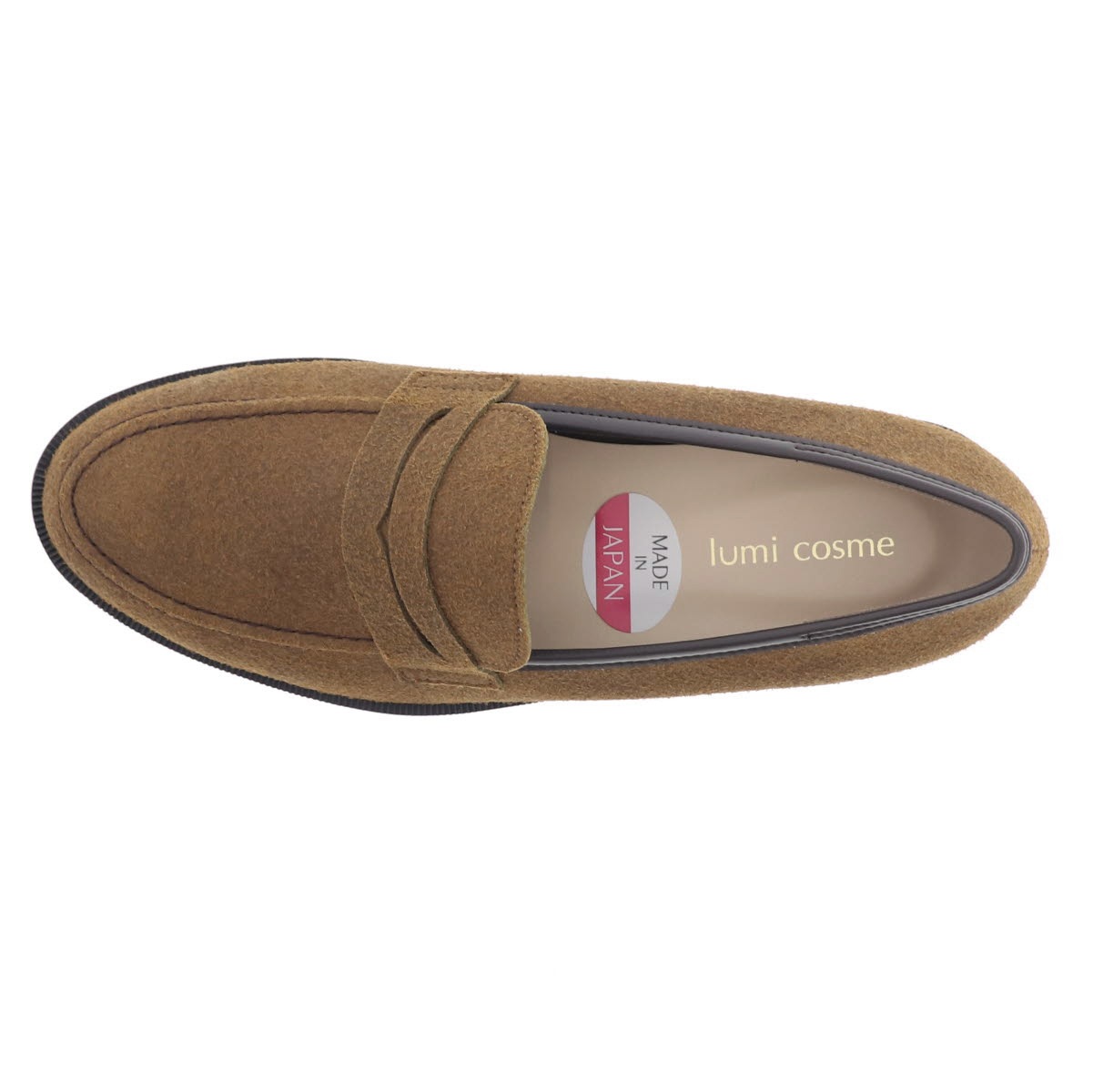 レディース ローファー カジュアルシューズ スエード調 歩きやすい 靴 オリジナル 日本製 lumi Cosme 237-119231 ブラウン 通勤 オフィス ビジネス