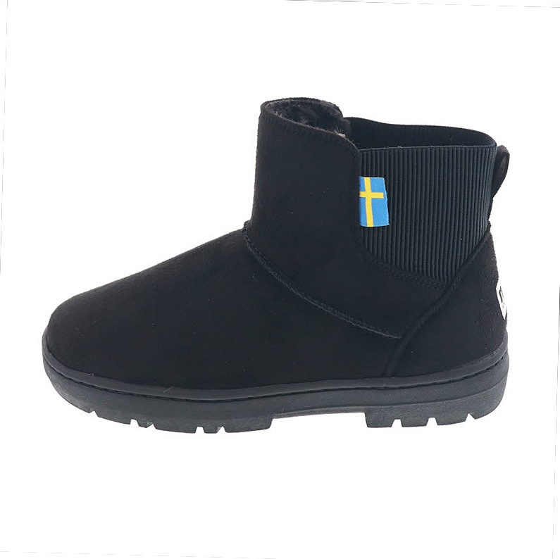 MOZ モズ レディース ブーツ スノー ブーツ ムートン調 防寒 防滑 黒 ブラック 18149