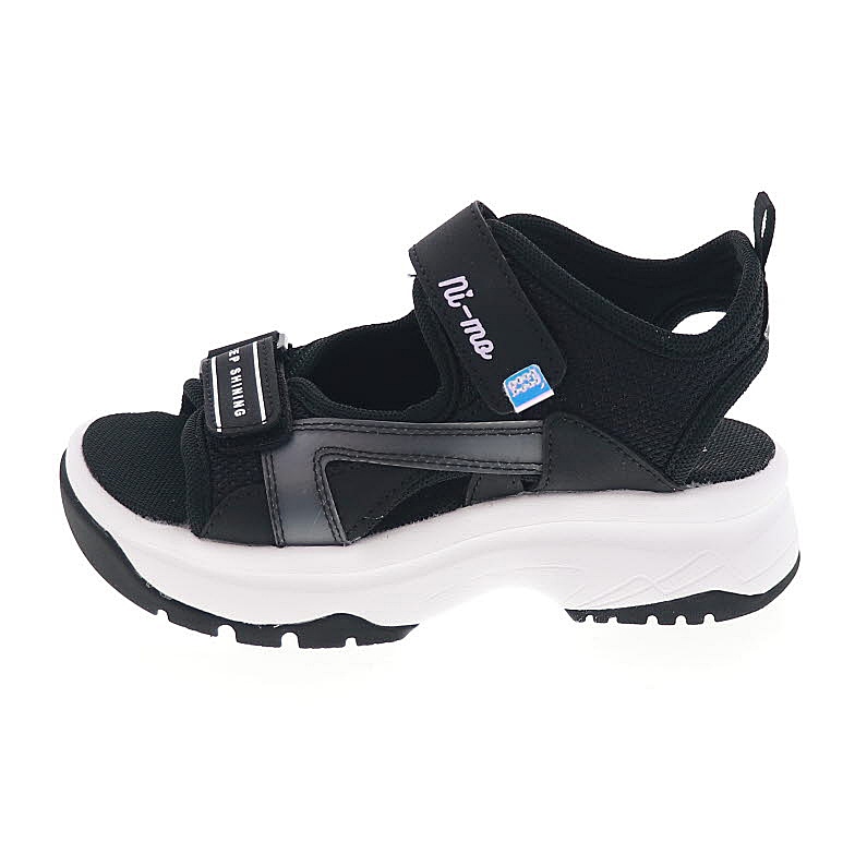 Ni-mo ニーモ ガールズサンダル ジュニアシューズ スポサン 女の子 キッズサンダル 厚底 ベルト NMJ130 SPORTY SANDAL ブラック 黒