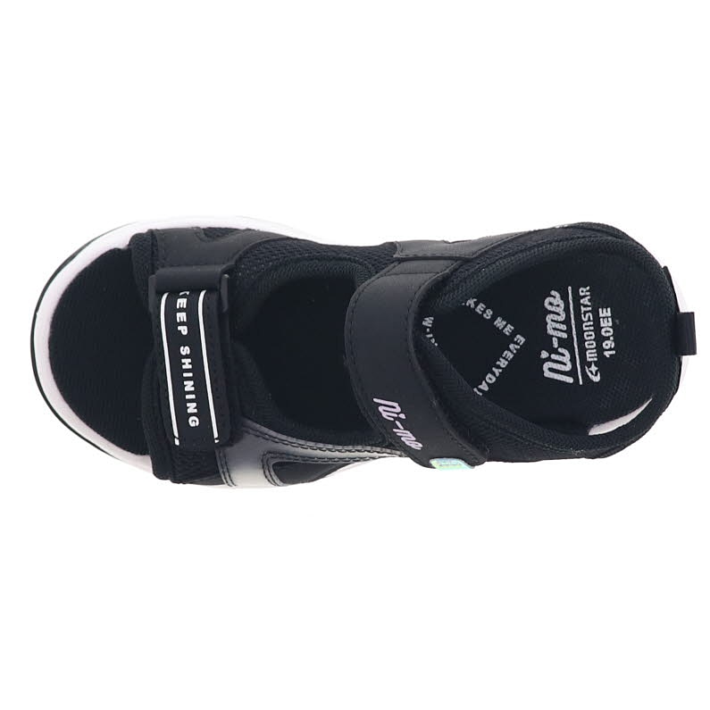 Ni-mo ニーモ ガールズサンダル ジュニアシューズ スポサン 女の子 キッズサンダル 厚底 ベルト NMJ130 SPORTY SANDAL ブラック 黒