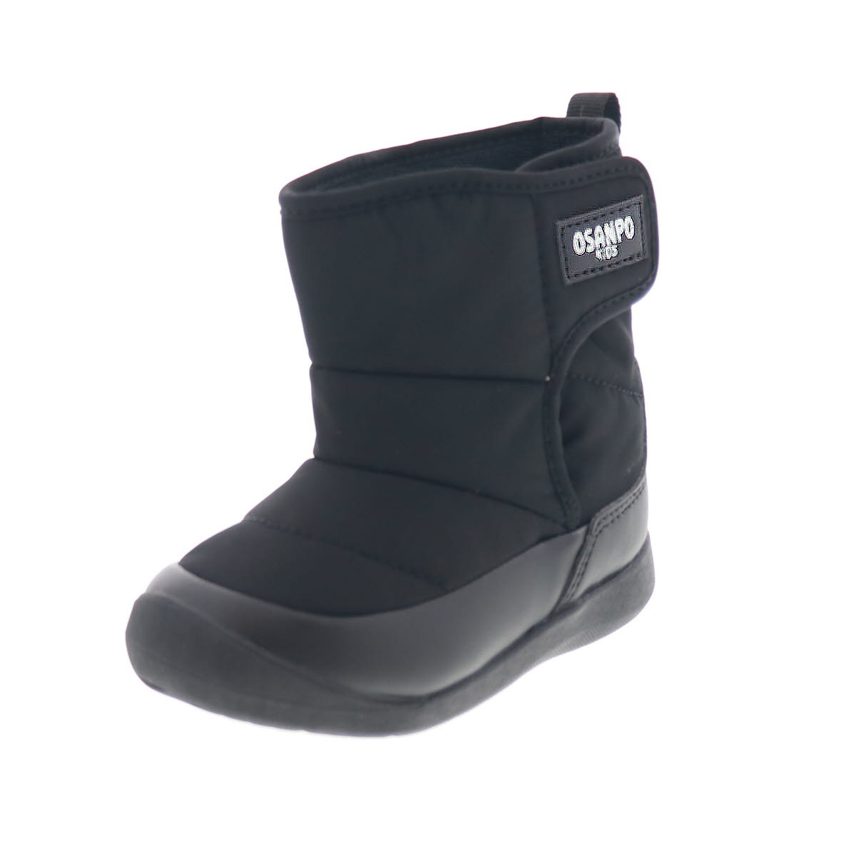 オサンポ ベビー ブーツ スノーブーツ ダウンブーツ 防水 防寒 冬 あったか こども靴 幅広3E ベルクロベルト オリジナル OSP-300WP ブラック/パープル・雪柄 