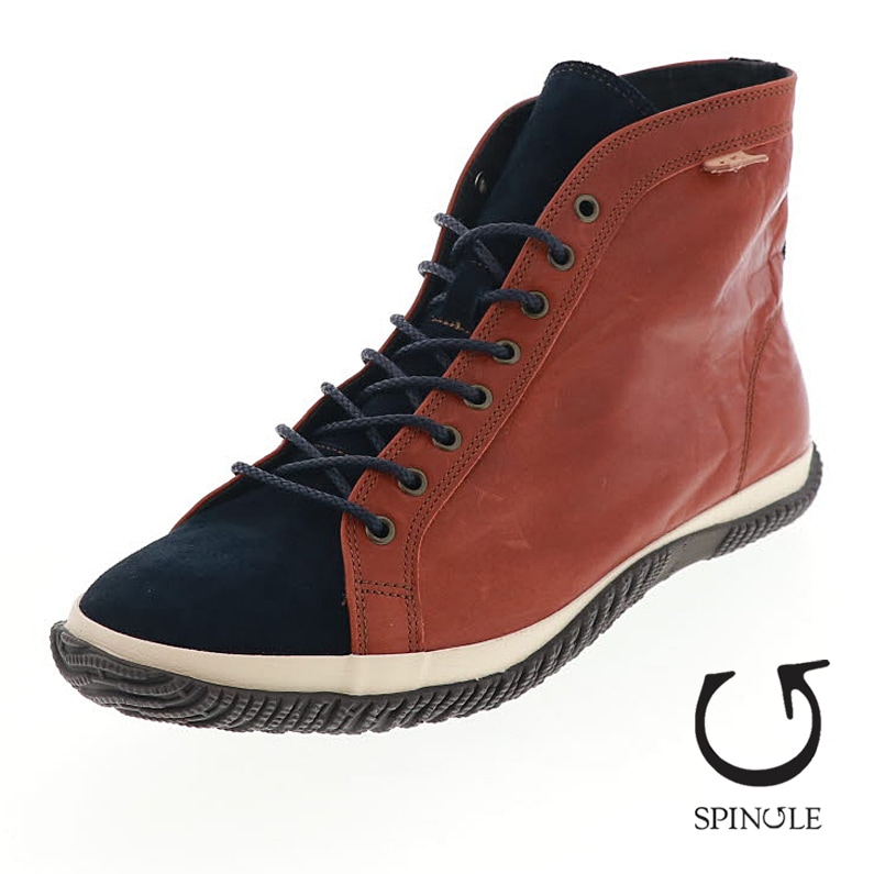 スピングル メンズスニーカー ハイカット カジュアルシューズ ワックス