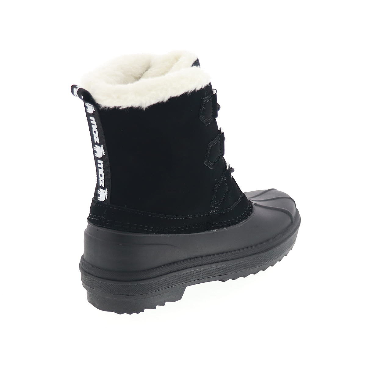 モズ MOZ キッズ ジュニア ブーツ スノトレ 子供靴 防寒 あったか もこもこボア 防滑 ドローコード付き MZ-72141S 黒 ブラック