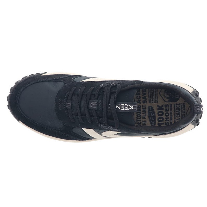 KEEN キーン メンズ スニーカー ローカット ケーエス86 KS86 1029593 Black/Birch ブラック 黒 レザー メッシュ 替え紐付き