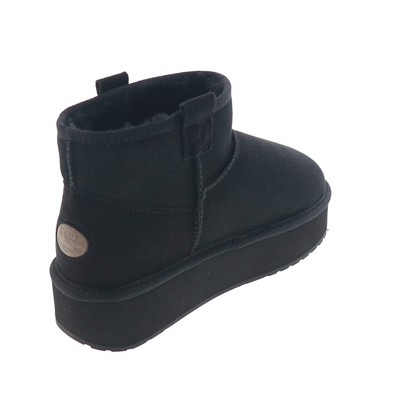 EMU Australia エミュ オーストラリア Foy Flatform Micro W13073 レディース ムートンブーツ 厚底 撥水 シープスキン BLACK ブラック 黒