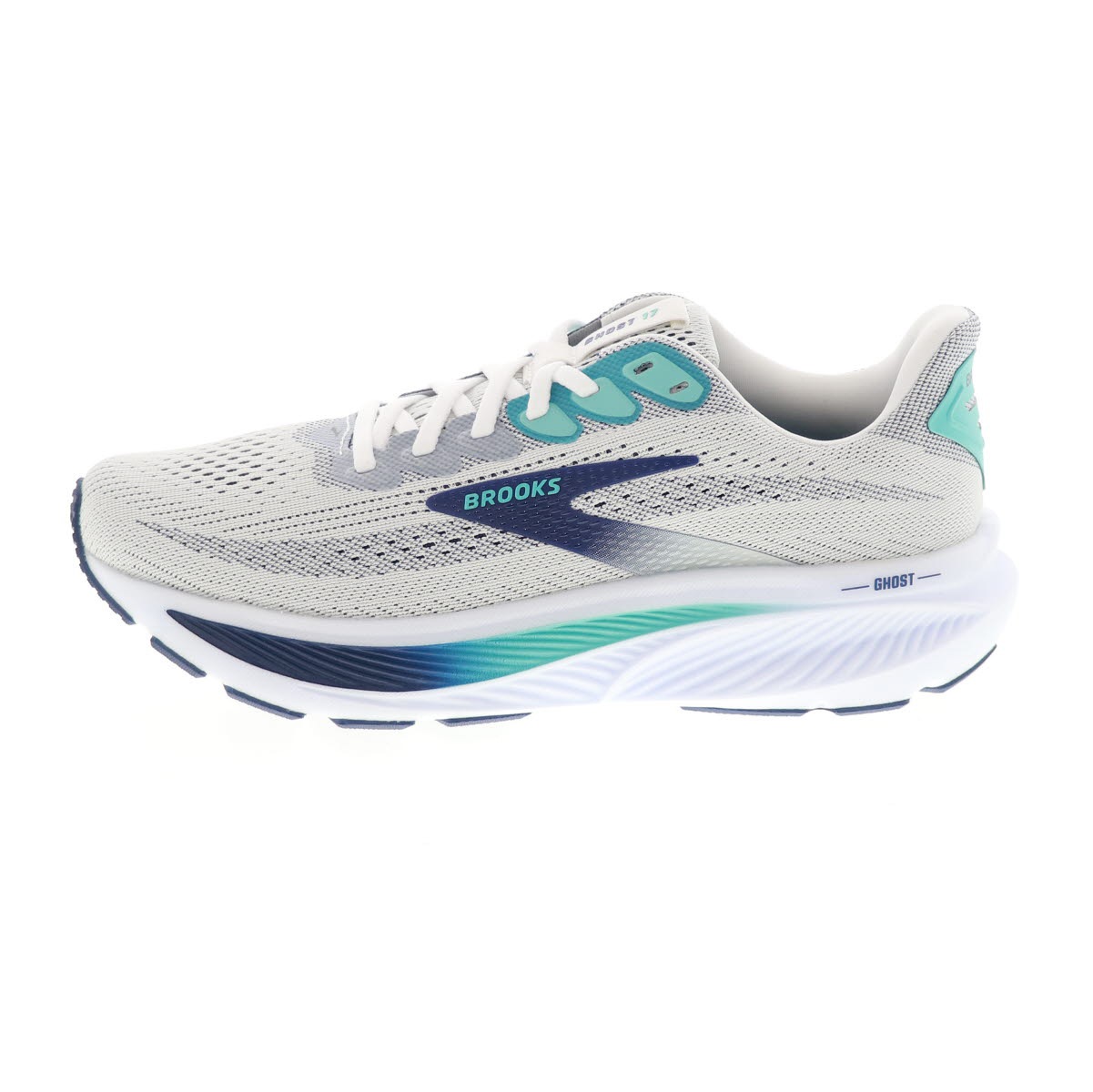 BROOKS ブルックス ゴースト17 メンズ ランニングシューズ ローカット 運動靴 軽量 メッシュ Ghost 17 BRM4423 W/BLU ホワイト/ブルー