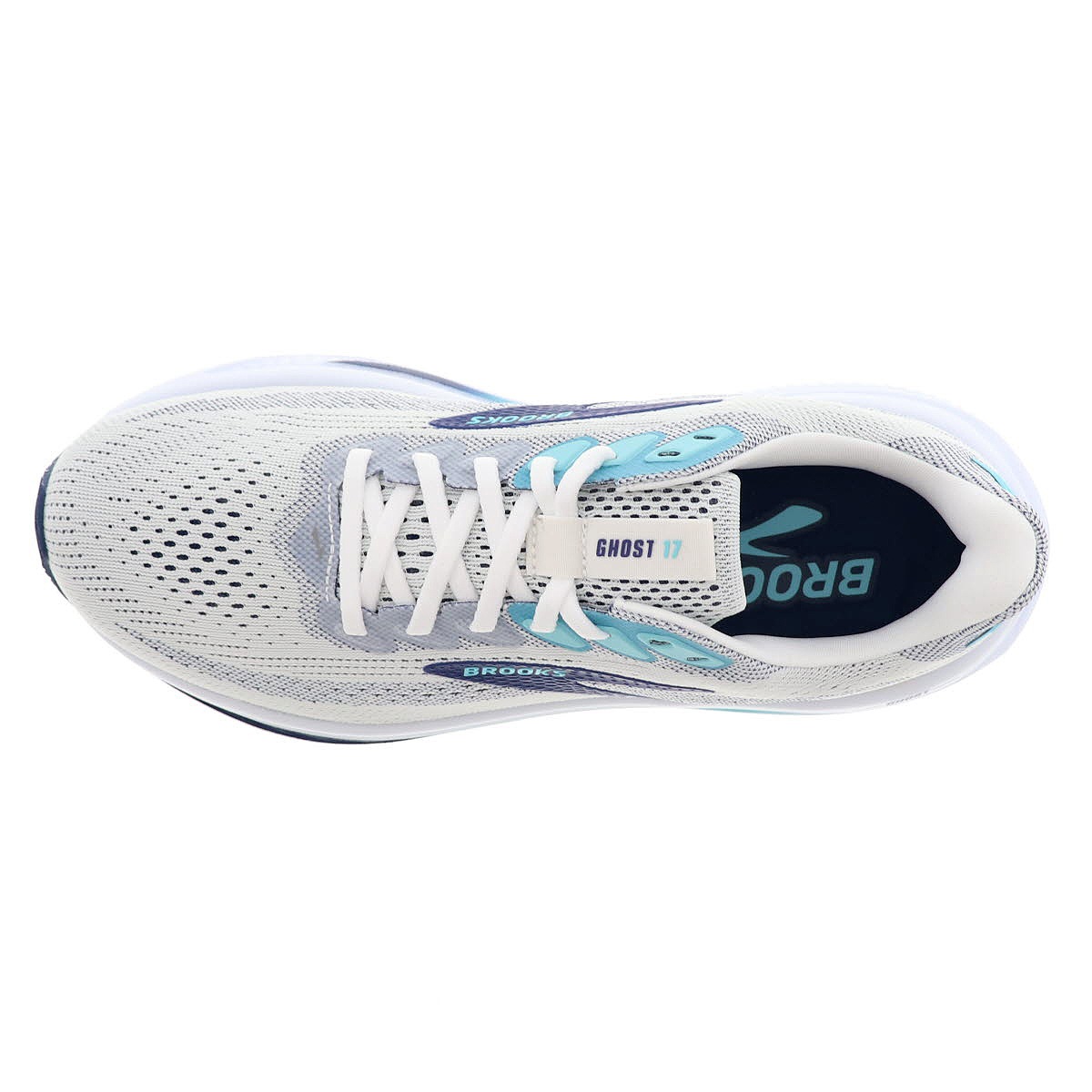 BROOKS ブルックス ゴースト17 メンズ ランニングシューズ ローカット 運動靴 軽量 メッシュ Ghost 17 BRM4423 W/BLU ホワイト/ブルー