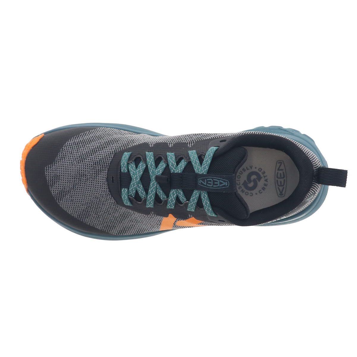 KEEN キーン メンズ ローム スニーカー ロード ランニングシューズ ROAM 1032329 TRIPLE BLACK/ORANGE PEEL ブラック/オレンジ ピール メッシュ 抗菌防臭 防滑