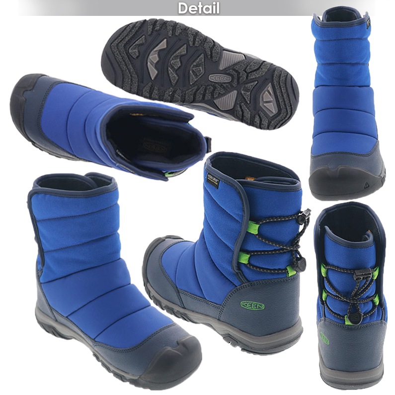 KEEN キーン キッズブーツ パフライダー WP キッズ ジュニア 防水 ウインターブーツ 軽量 保温 冬 雪道 ブルー/パープル/ブラック