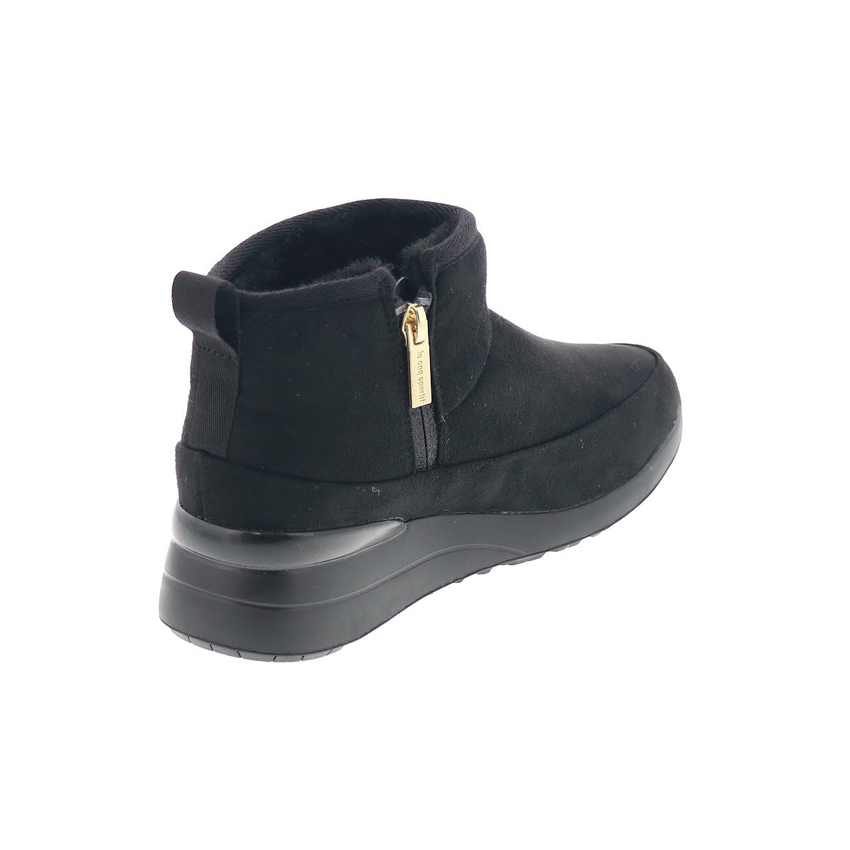 ルコック スポルティフ レディースブーツ LCS ムート LU5FBT91LZ ブラック/ゴールド BKGD ジップ付き 防水 ショートブーツ 軽量 防滑 蓄熱 消臭