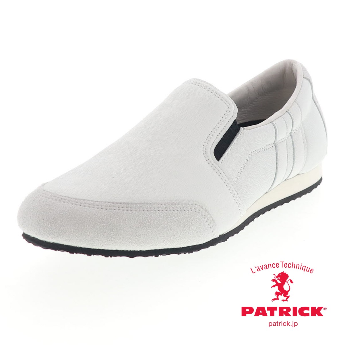 パトリック プーノ メンズ スリッポン シューズ PATRICK PUNO 507730 WHT ホワイト 日本製 レザー 歩きやすい薄底 脱ぎ履きラク