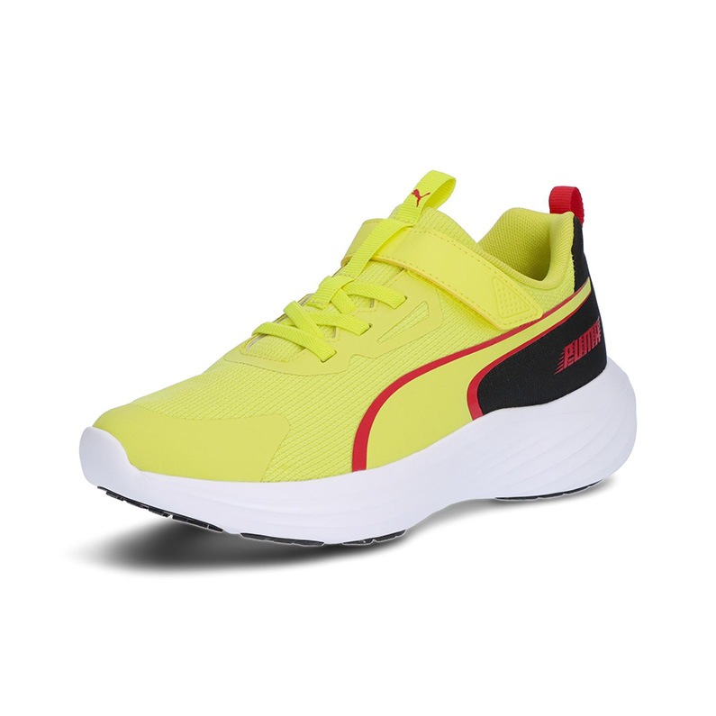 PUMA プーマ キッズ スニーカー スピード モンスター V5 309935_11 ローカット レモン×ブラック ガールズ ボーイズ ランニング