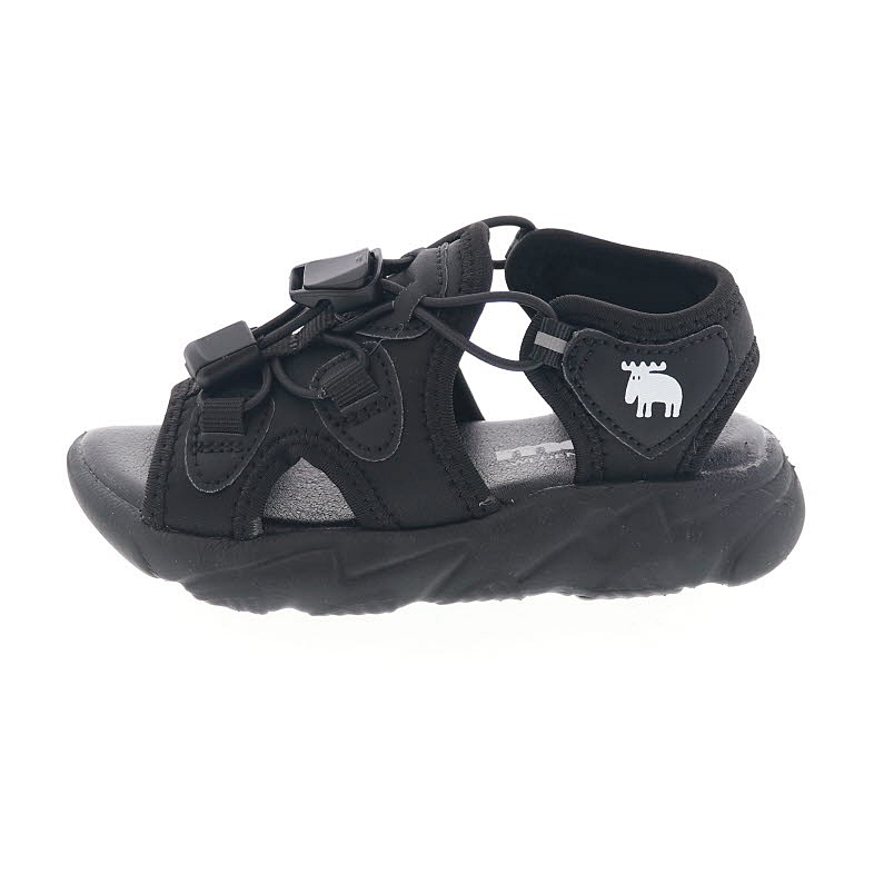 moz モズ キッズ サンダル スポーツサンダル スポサン 履きやすい 子供靴 ゴム紐 MOZ 2203083 BL ブラック 黒 16.0cm～19.0cm
